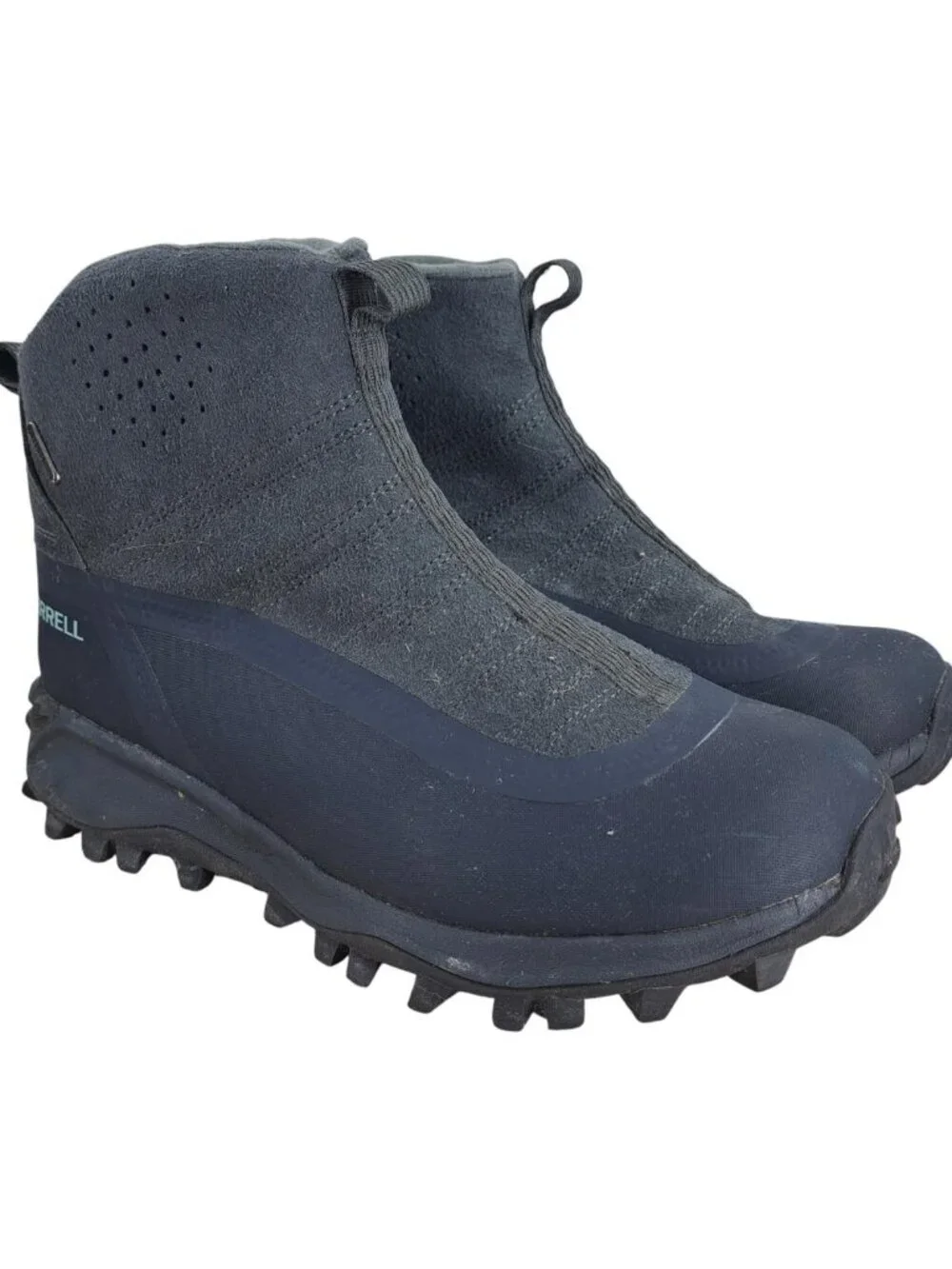 Merrell Thermo Snowdrift Waterproof Zip Mid Shell Ankle Boots Size 8 Blue Warm